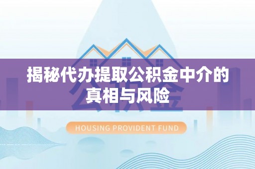 灌云揭秘代办提取公积金中介的真相与风险